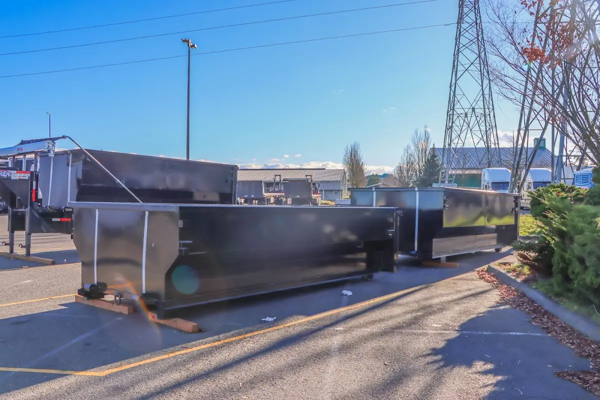 Roll-off dumpster ready for waste disposal at job site for 30 Yard Dumpster Rental in Ceres